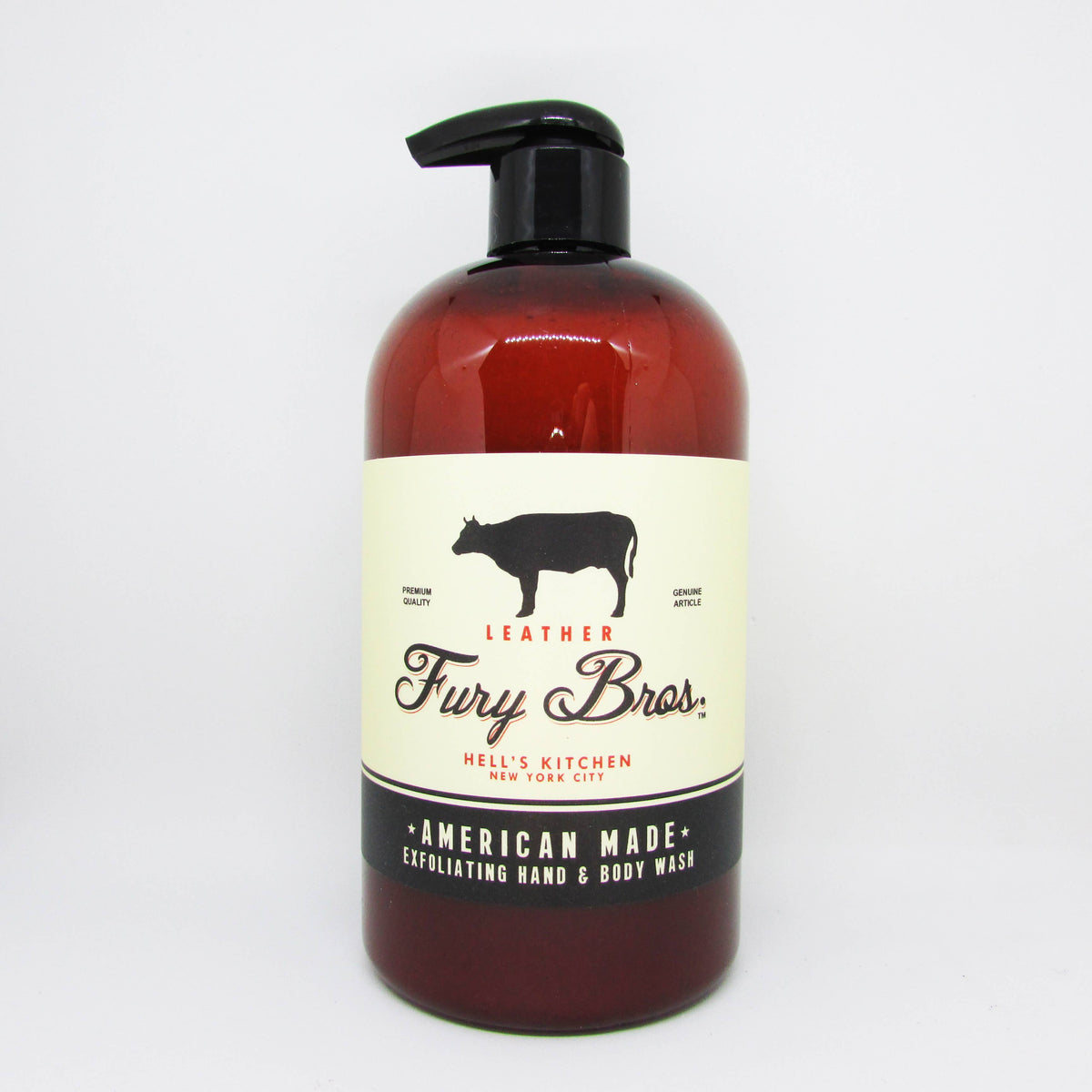 Fury Bros Leather Hand & Body Wash, 16 oz
