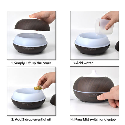 Wood-Grain Ultrasonic Diffuser, 300 ml