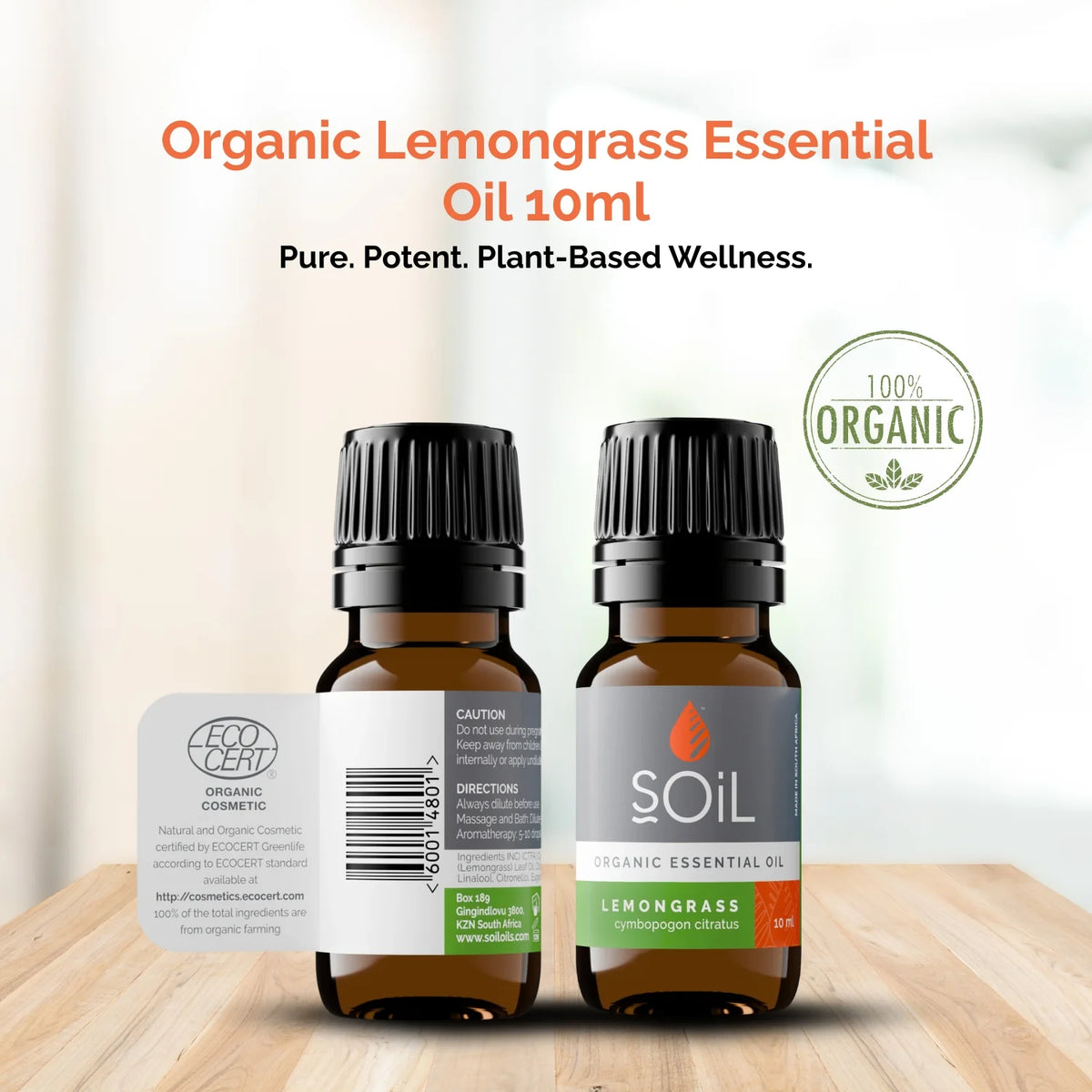 Organic lemongrass essential oil 10ml – view 2