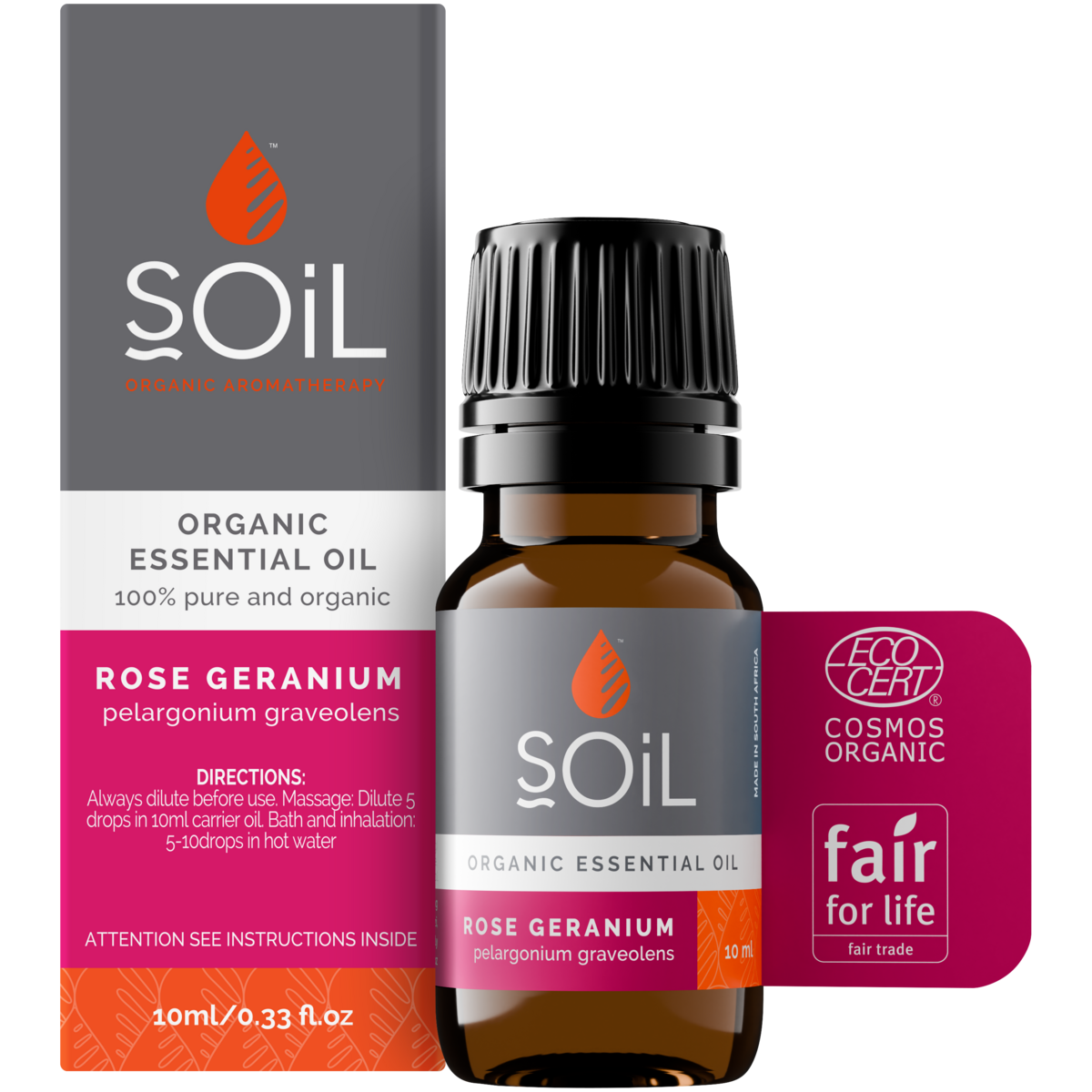 SOiL organic Rose Geranium essential oil 10ml