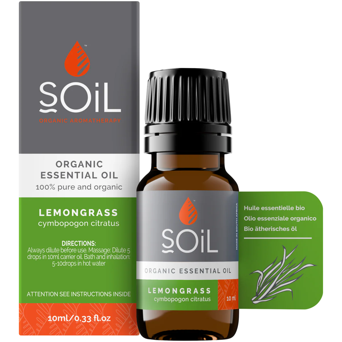 Organic lemongrass essential oil 10ml – Smll Me