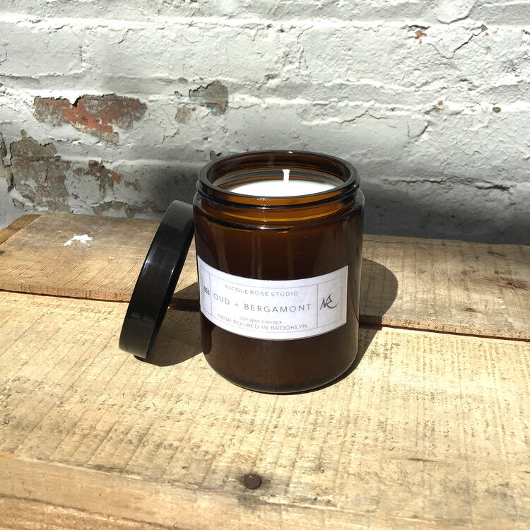 Nicole Rose Studio Oud + Bergamot Soy Candle, 8 oz