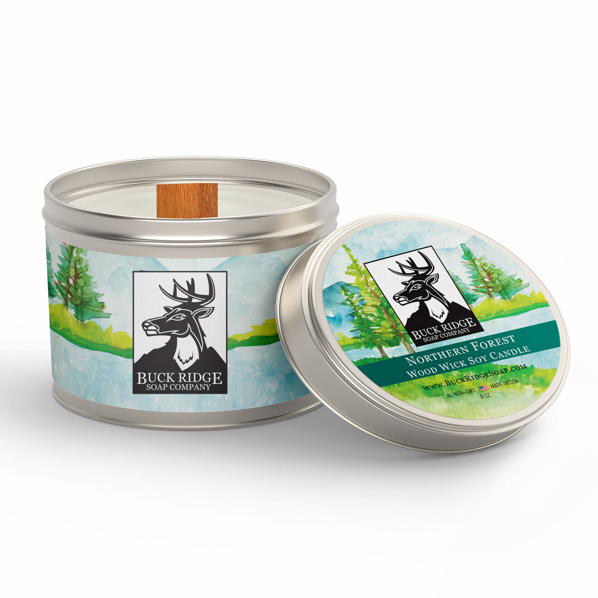 Northern Forest Wood Wick Soy Candle, 8 oz