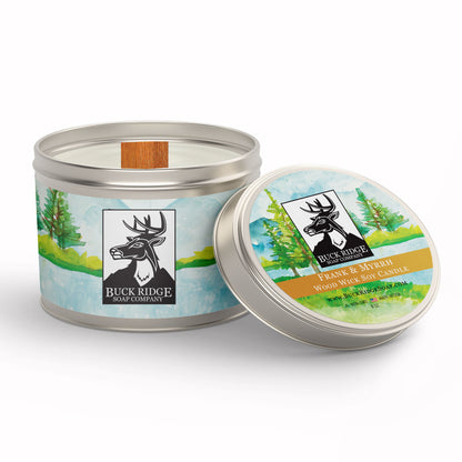 Frankincense & Myrrh Wood Wick Soy Candle, 8 oz